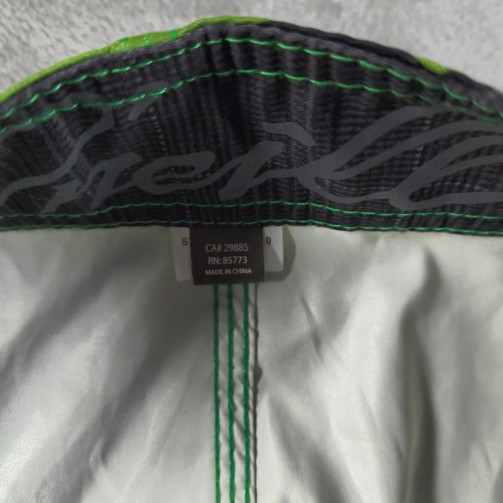 Oneill Board Shorts Mens 42 Green Embroidered Plaid Y2K Swim Trunks Surf New